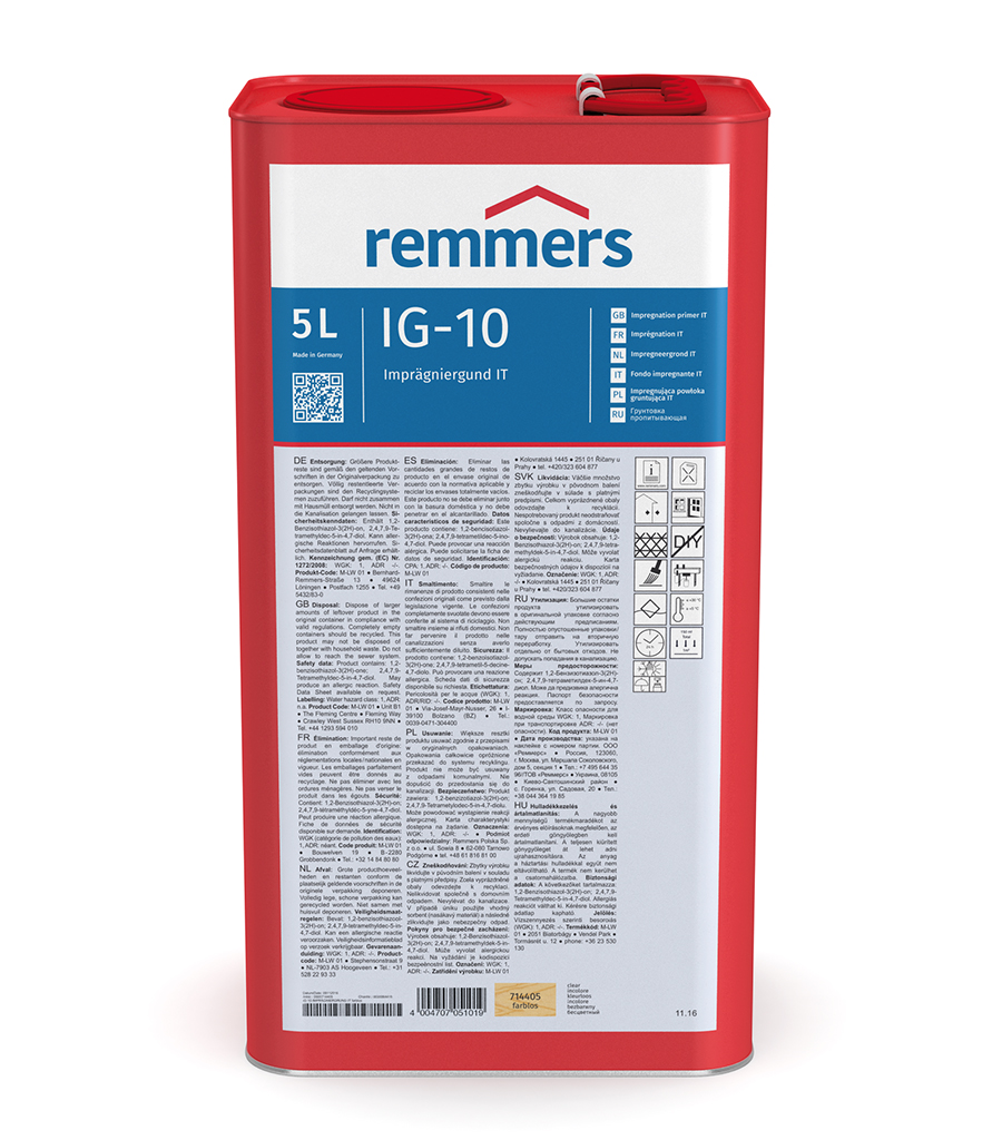 Impregnácia dreva Remmers IG-10, bezfarebná, 5 l